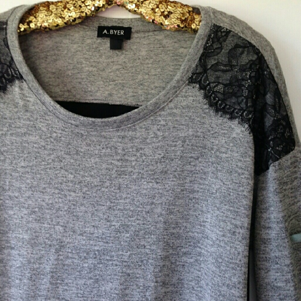 A. Byer Women's Lace Marled Knit Top size XL - Picture 1 of 7